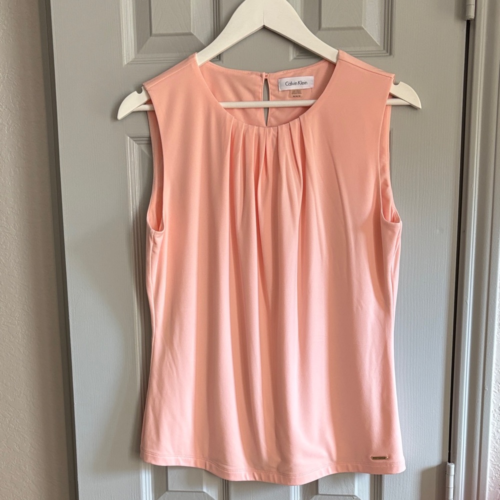 Calvin Klein Peach Sleeveless Blouse